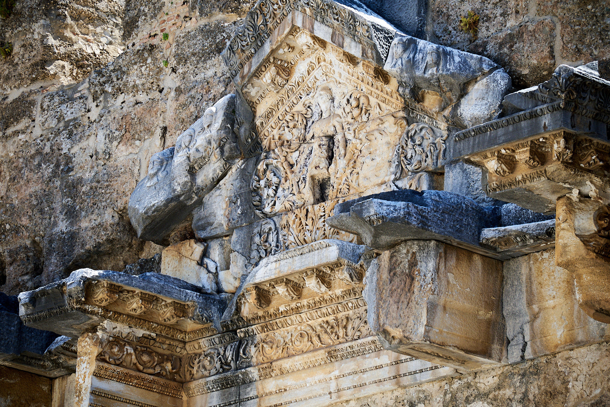 Detail art work in the Aspendos Amphitheatre